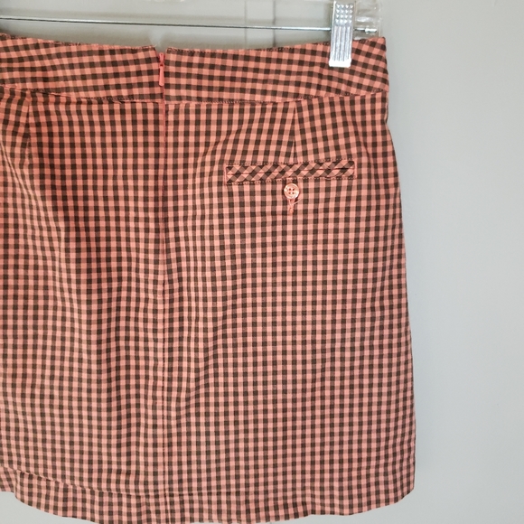 Lady Hagen Peach Gingham Golf Skort - Picture 7 of 11
